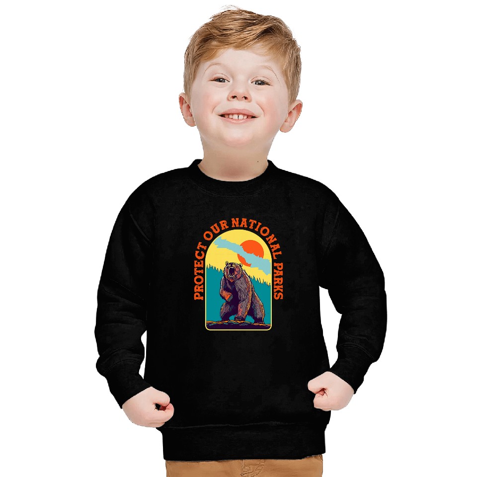 Bear Pet Protect Our National Parks Roaring Grizzly Bear Sweatshirts