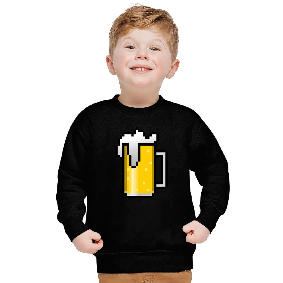 Beer Fun Retro Gamer Beer Lover 8 Bit Beer Pixel Pint Gaming Sweatshirts