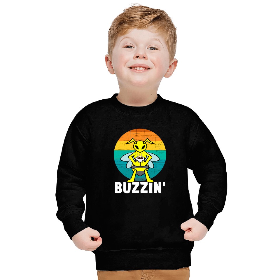Coffee Fun Buzzin Bee Coffee Funny Protect Bees And Caffeine Sweatshirts