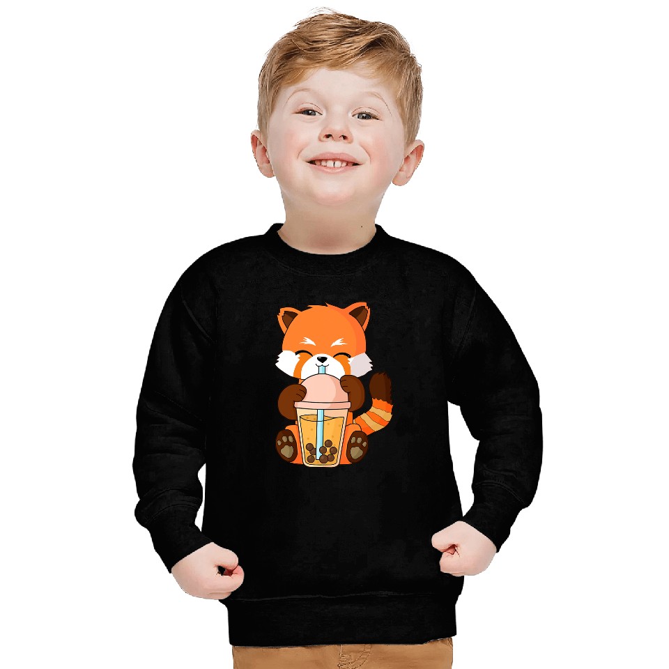 Panda Pet Kawaii Red Panda Boba Tea Bubble Tea Anime Sweatshirts