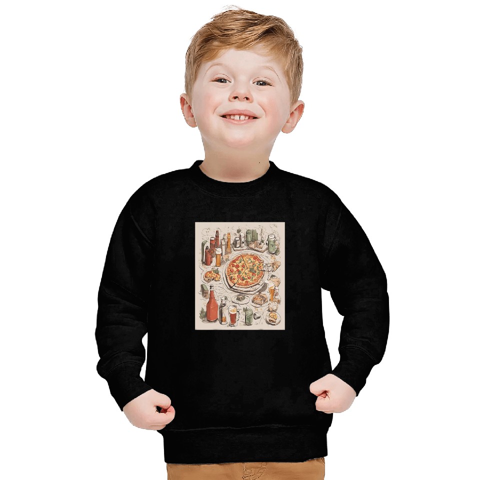 Beer Fun Campus Pizza And Beer Scavenger Hunt Drawing Sweatshirts