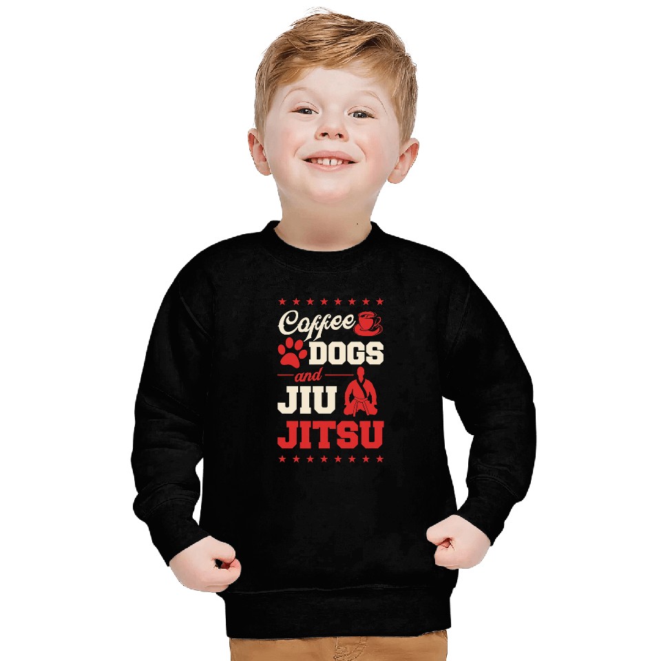 Coffee Fun Dogs And Jiu Jitsu Training Funny BJJ 1 Sweatshirts
