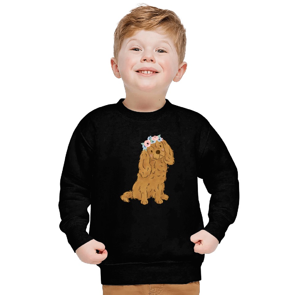 Floral Ruby Cavalier King Charles Spaniel Cavie Mom Sweatshirts