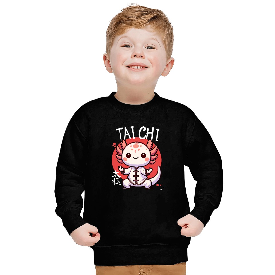 Axolotls Zen Master Underwater Martial Arts Tai Chi Flow Sweatshirts