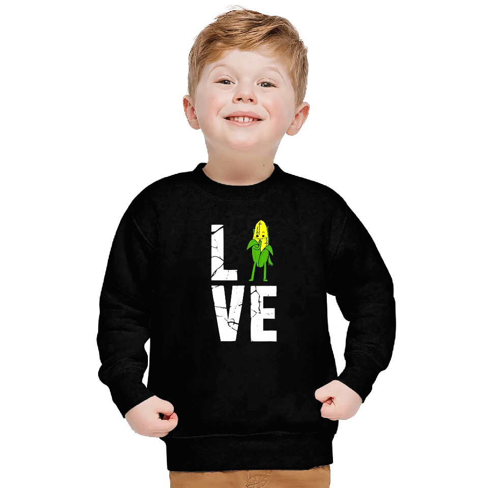Lacrosse Gift Corn Love Corn Lover Outfit Cute Corn Vegetable Sweatshirts