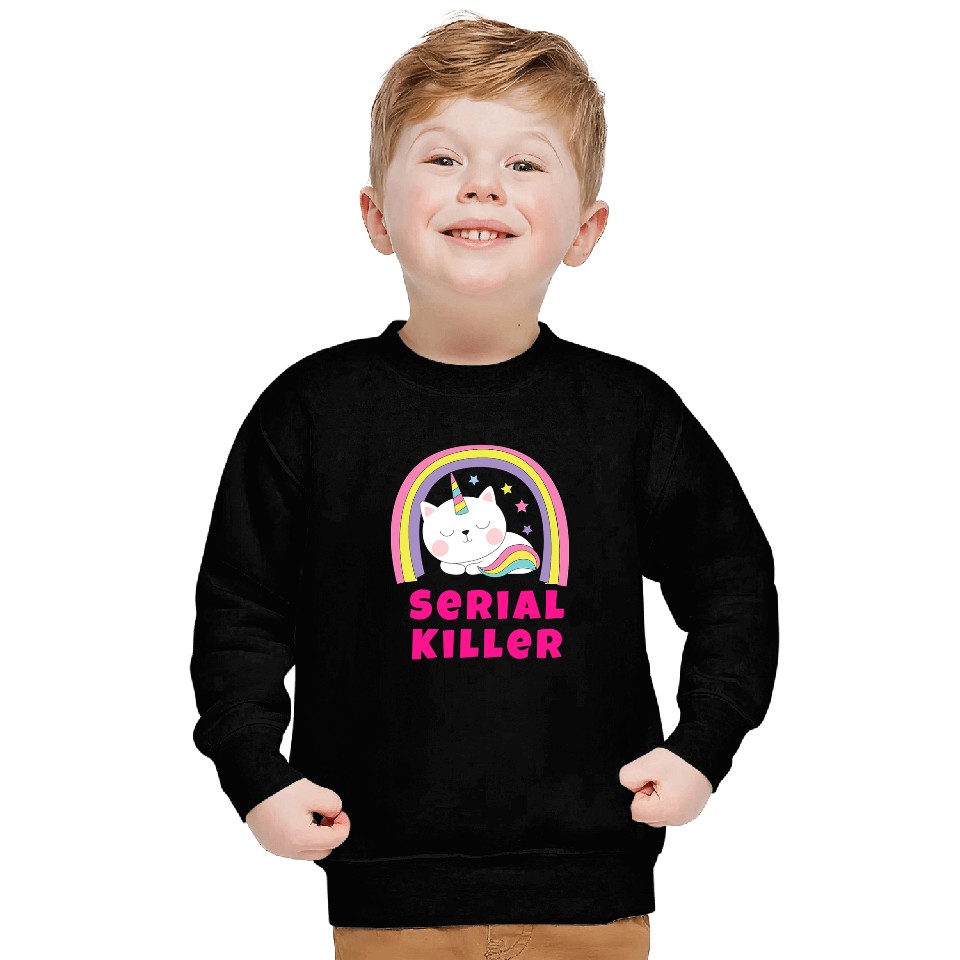 Sarcastic Retro Rainbow Funny Unicorns Serial Killer Sweatshirts
