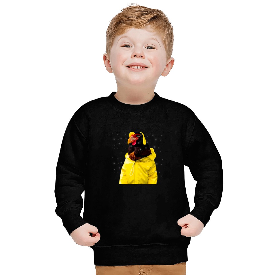 Chicken Lover Rooster In a RainCoat  Safety First Sweatshirts
