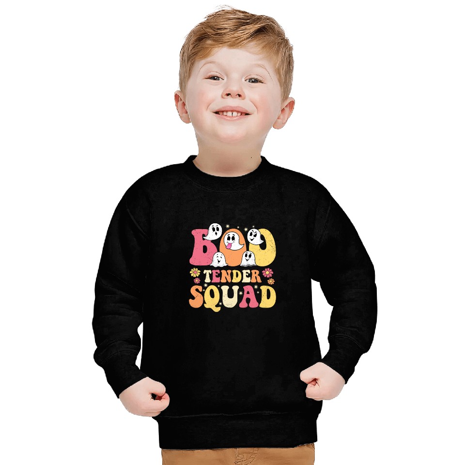 Bootender Squad Groovy Halloween Bartender Funny Sweatshirts