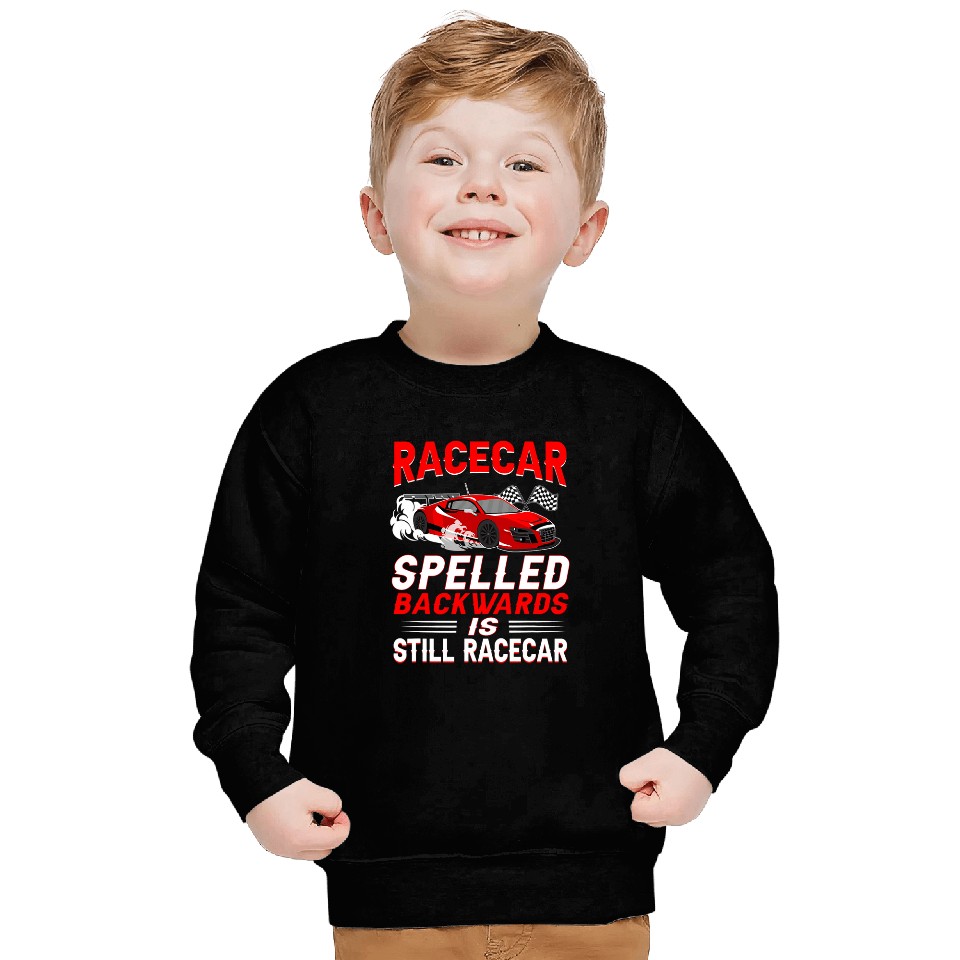 Racecar Spelled Backwards Race Track Pit Crew Racing Sweatshirts