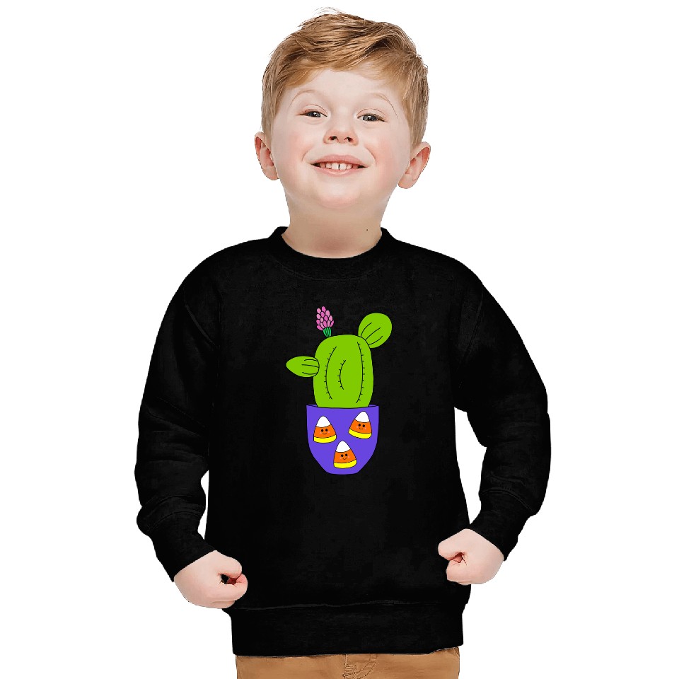 Cactus In Halloween Candy Corn Pot Sweatshirts