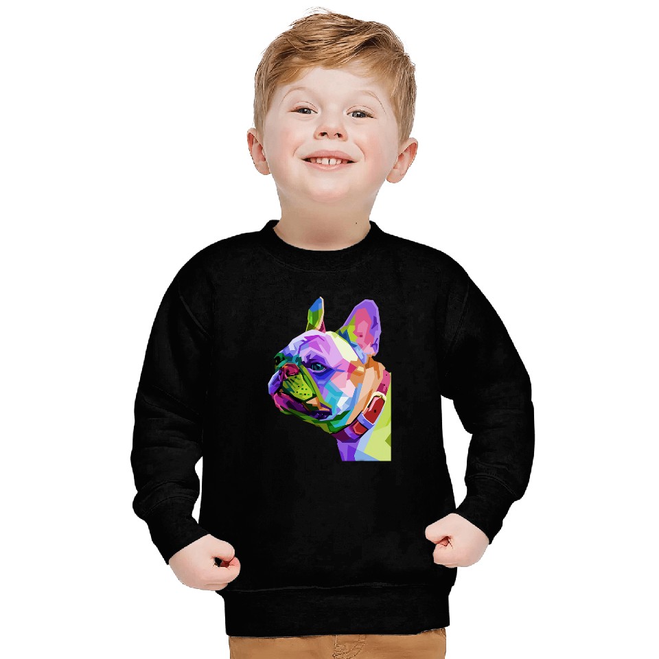 Frenchie French Bulldog Pop Art Portrait Bouledogue Sweatshirts