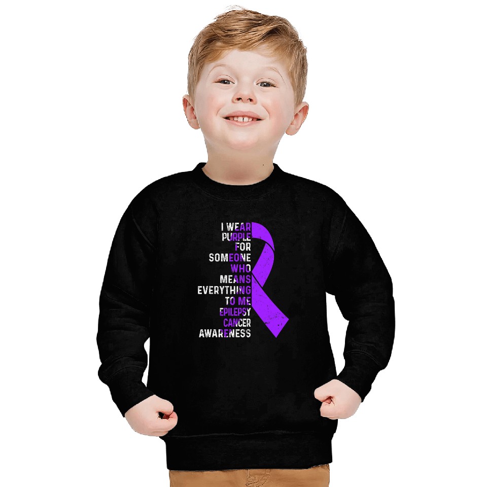 I Wear Purple Ribbon Epilepsy Awareness Support Squad Sweatshirts