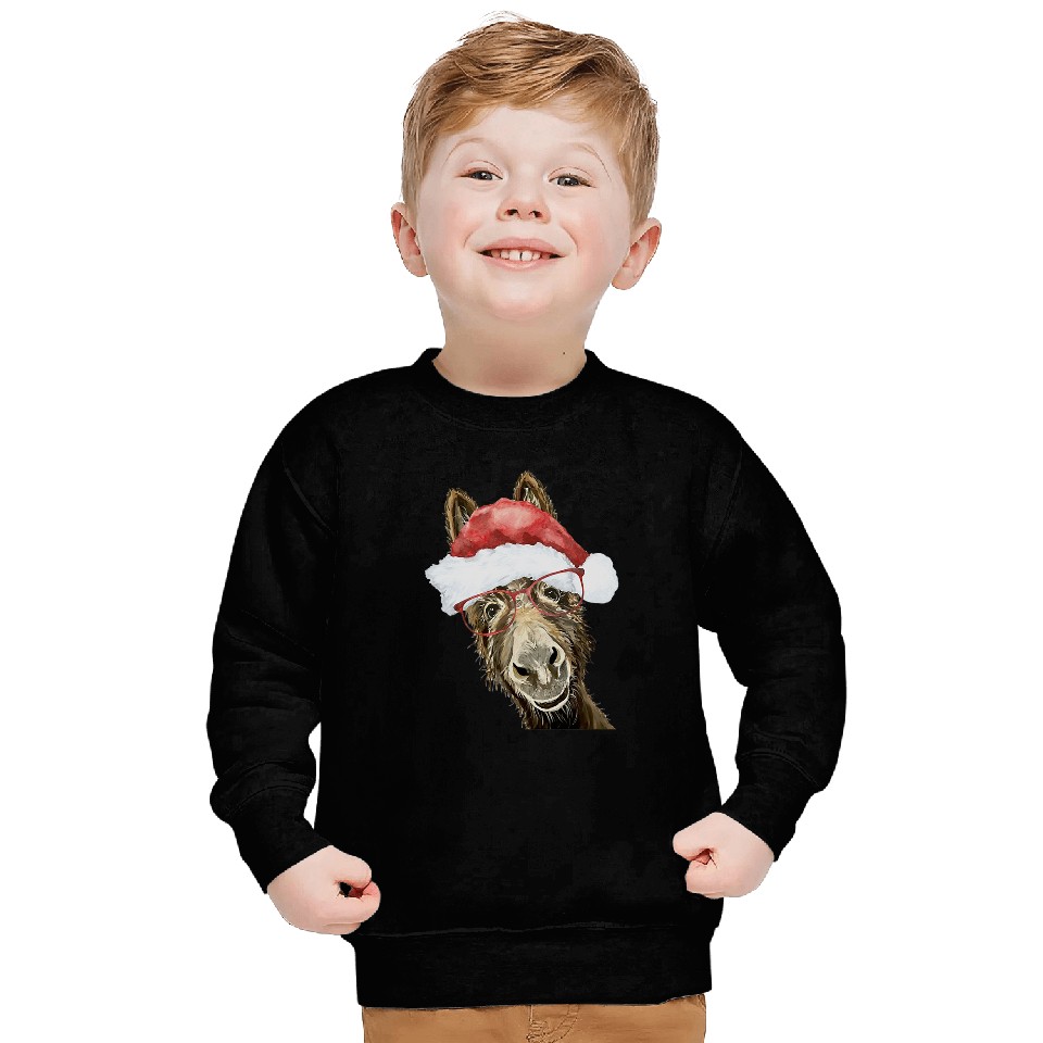 Christmas Donkey Cute Christmas Donkey Sweatshirts