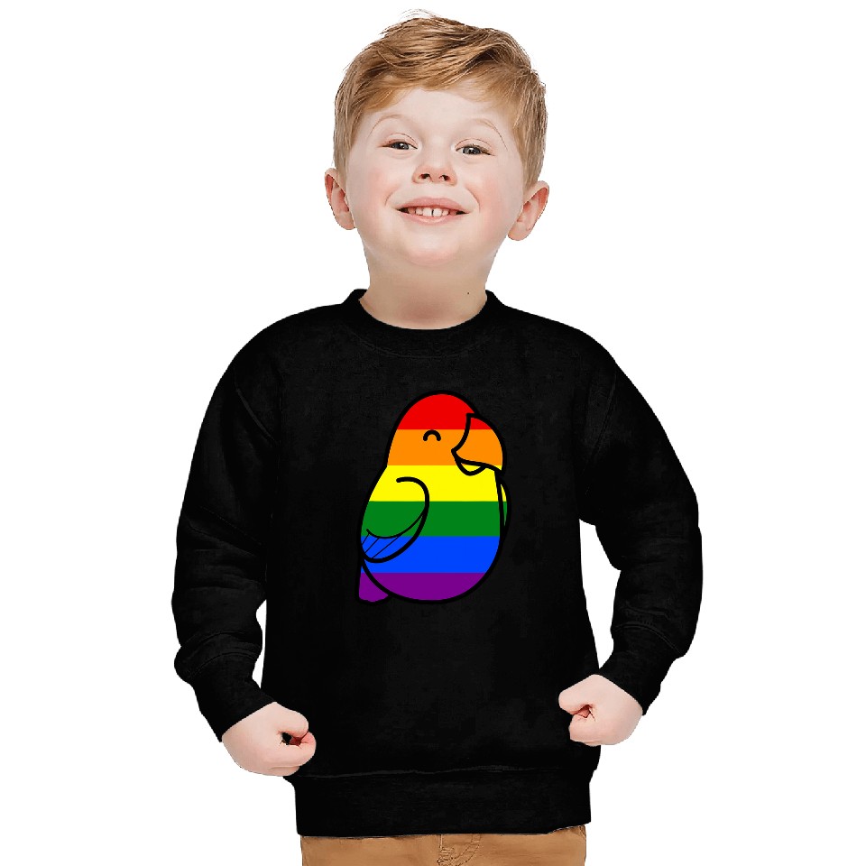Too Many Birds Rainbow Pride Parrot Pattern Sweatshirts