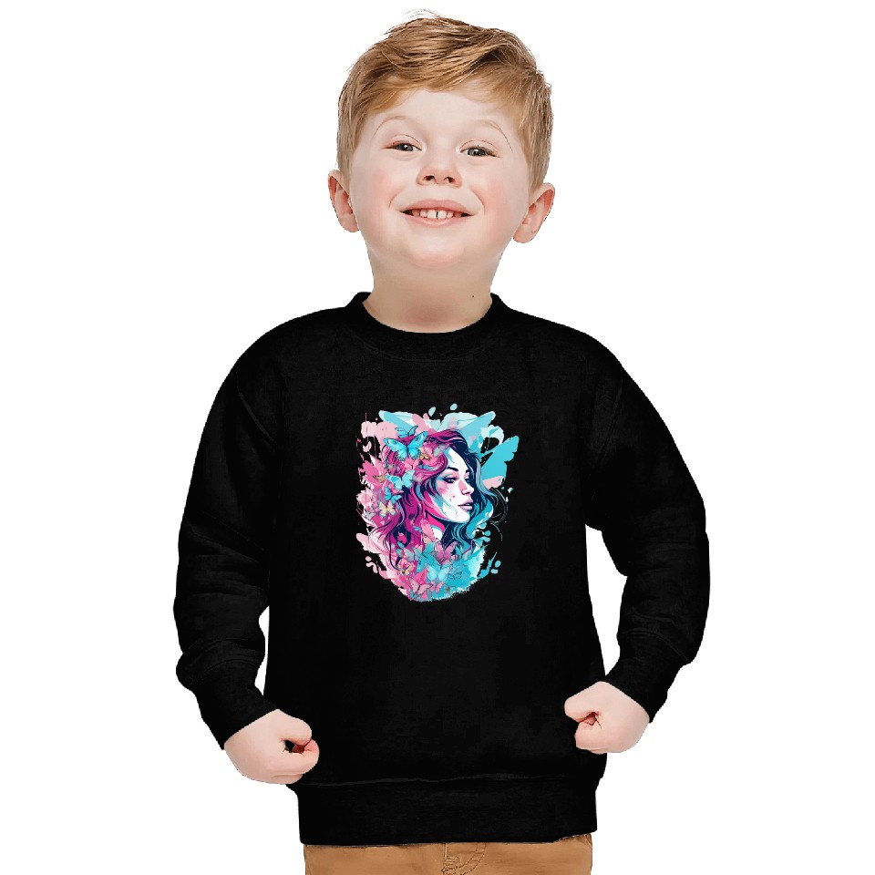 Trans Freedom Butterfly Vibrant Trans Flag Colors LGBTQ Sweatshirts