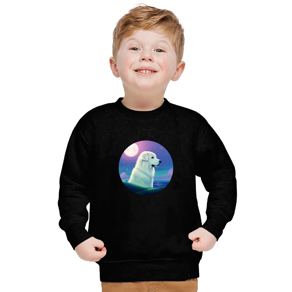 Pastel Great Pyrenees Dog Aurora Sunset Sweatshirts