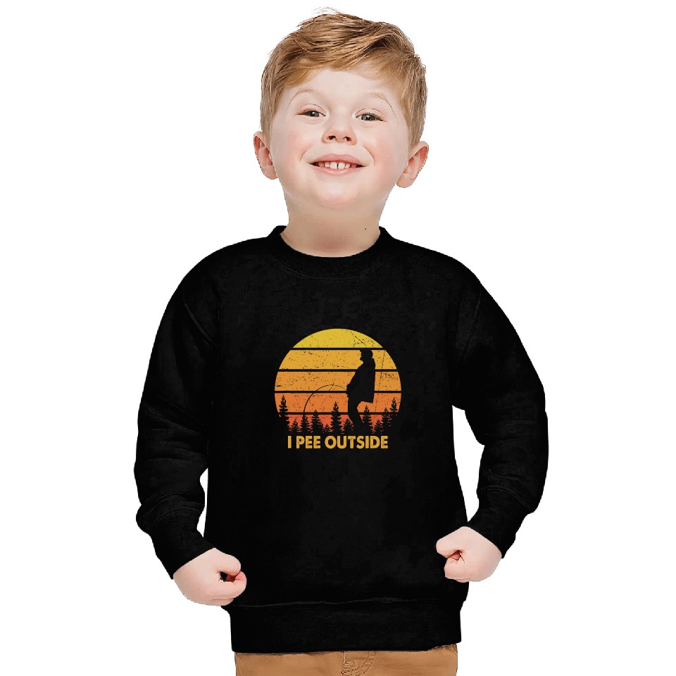 Retro I Love Peeing Outside Funny Camping Camper Drunk Sweatshirts