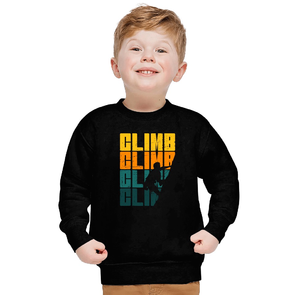 Retro Mountain Rock Climbing Bouldering Summit Ice Climber Sweatshirts