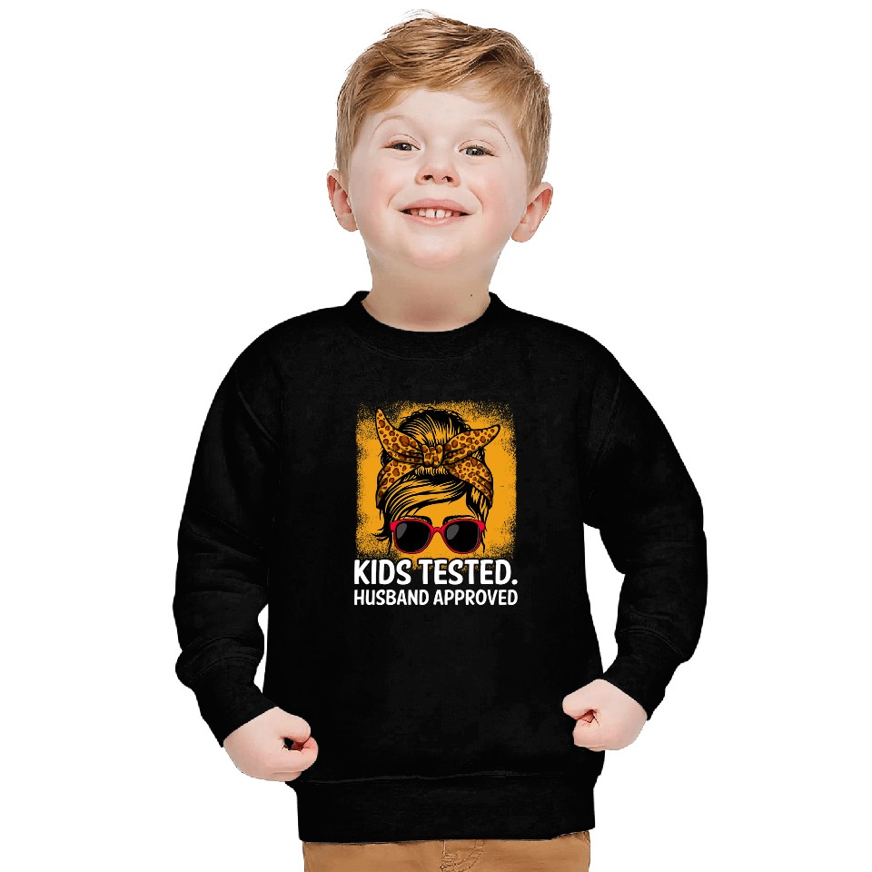 Kids Tested Husband Approved Funny Mom Humor Mother Cooking 4 Sweatshirts