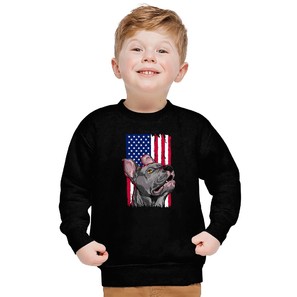 Pit bull Terrier Dog Lovers American USA Flag Sweatshirts