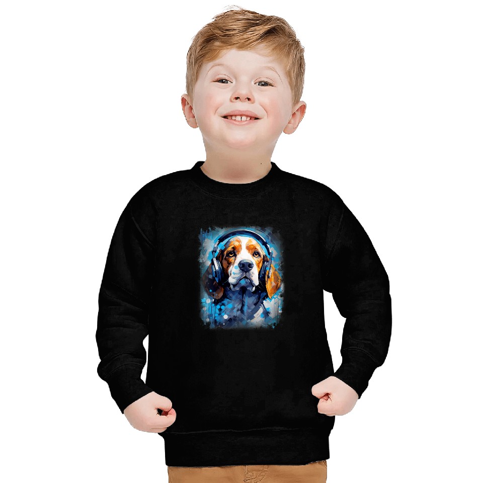 Rave EDM Beagle Dog Headphone Sweatshirts