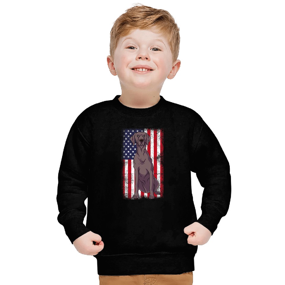 Weimaraner USA Flag Sweatshirts