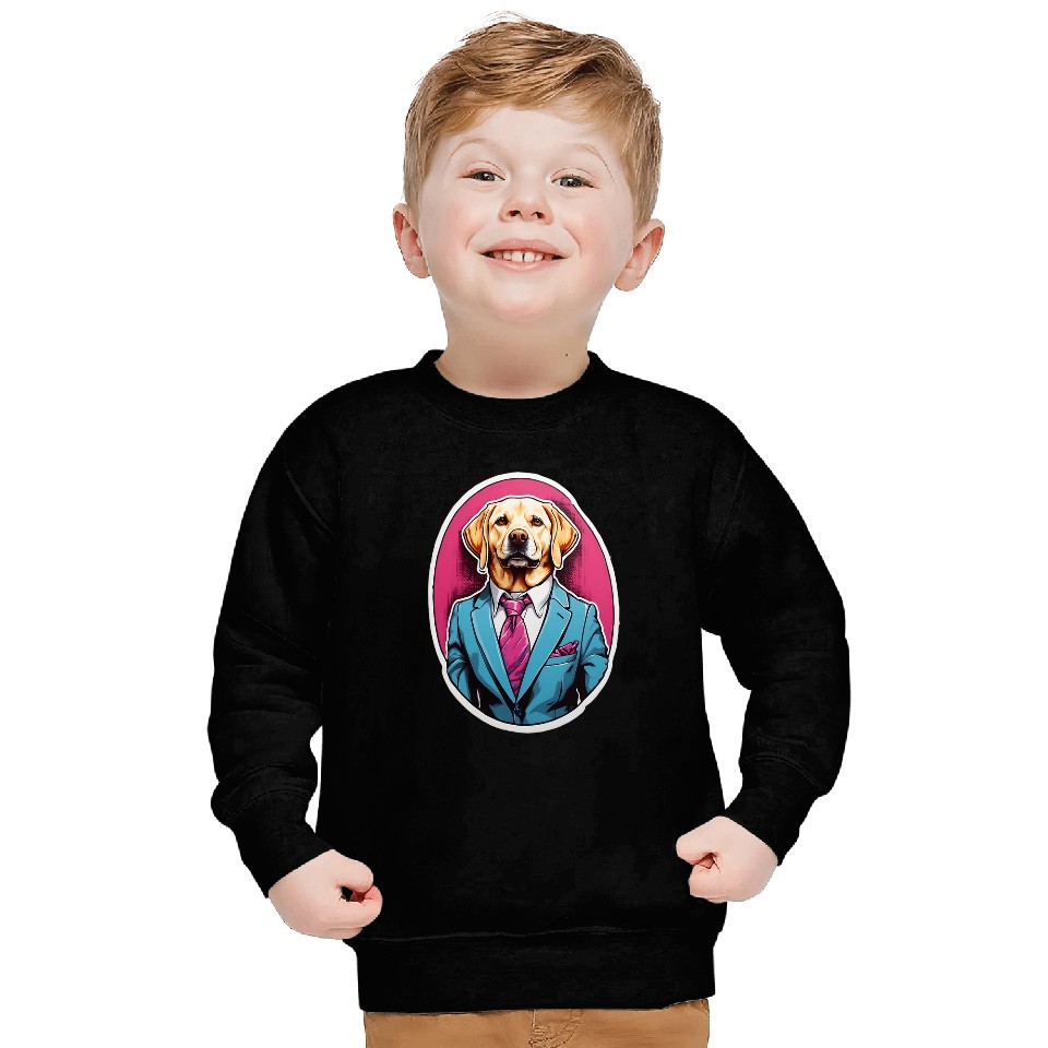Labrador Formalwear Yellow Lab in Suit and Tie Dog Sweatshirts