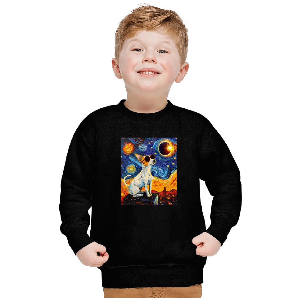 Total Solar Eclipse Toy Fox Terrier Dog 1 Sweatshirts