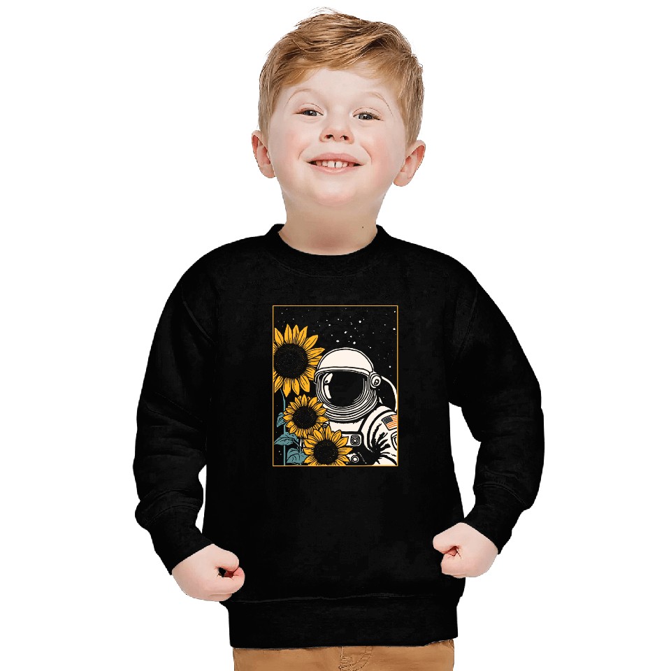 Space Explorer Sunflowers Astronaut Sweatshirts