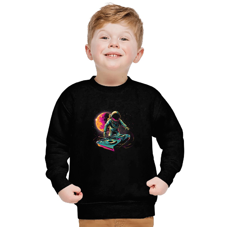 Space Groove Astronaut DJ DJing in Space EDM Graphic 2 Sweatshirts