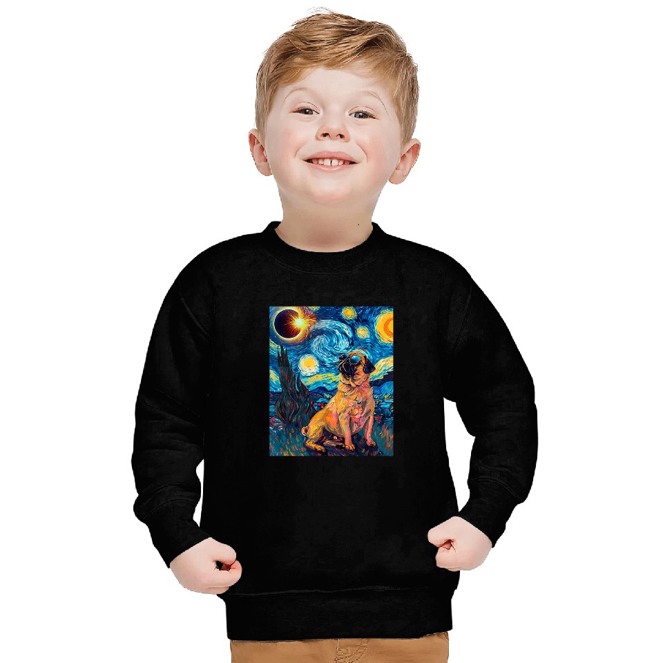 Total Solar Eclipse Pug Dog Sweatshirts