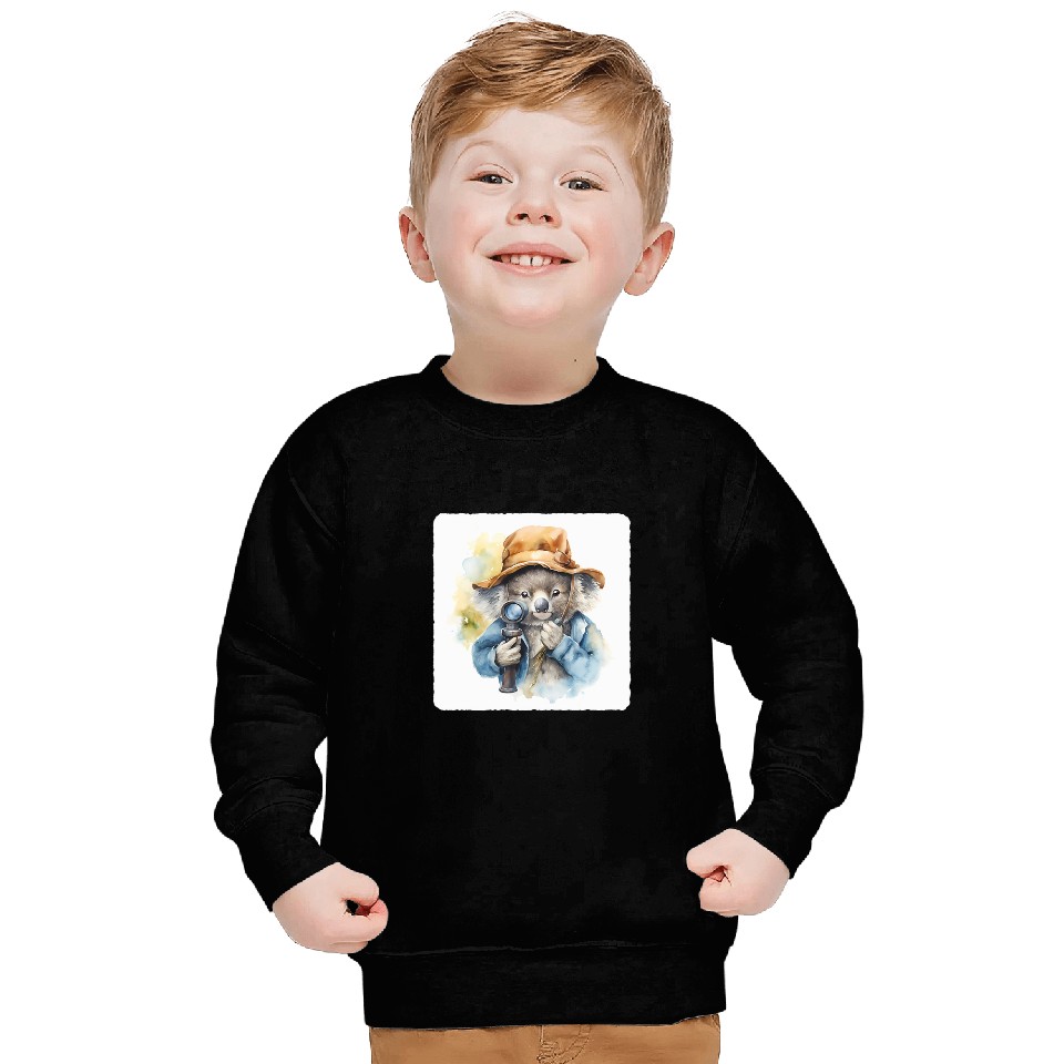 Koala Detective With A Spyglass  Investigation Mystery Sweatshirts