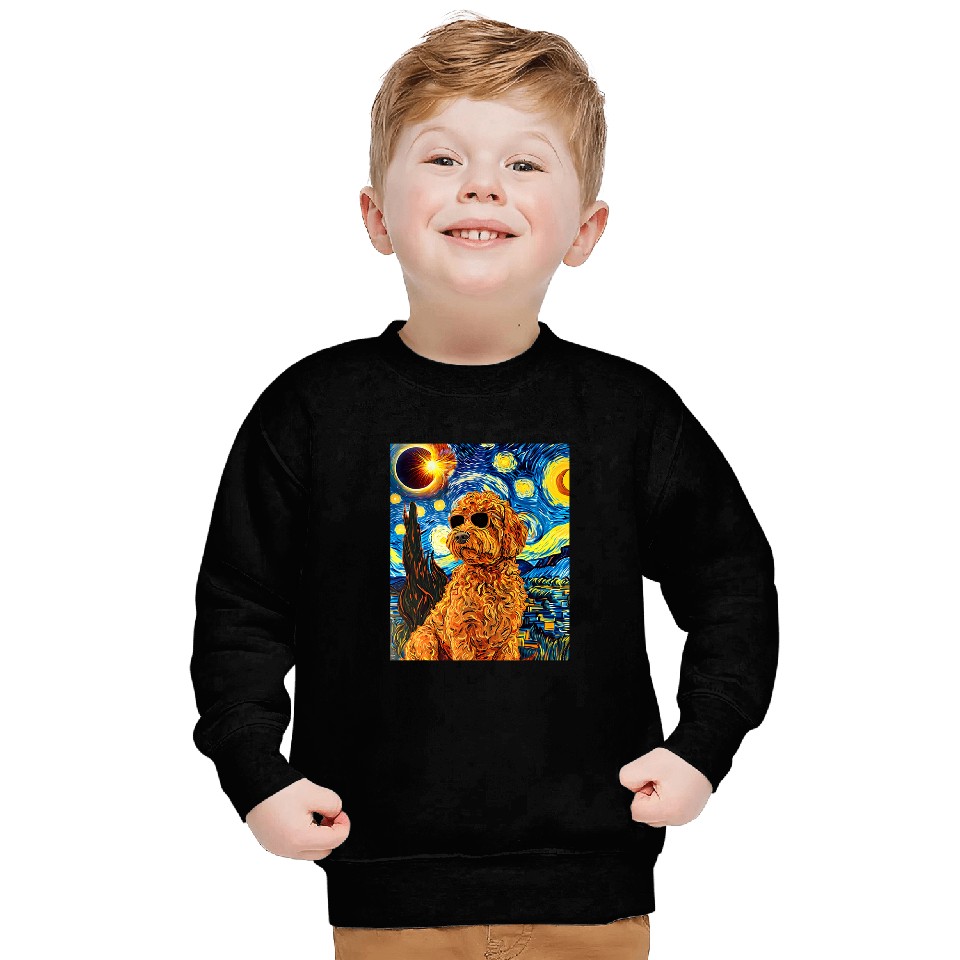 Total Solar Eclipse Goldendoodle Dog 1 Sweatshirts