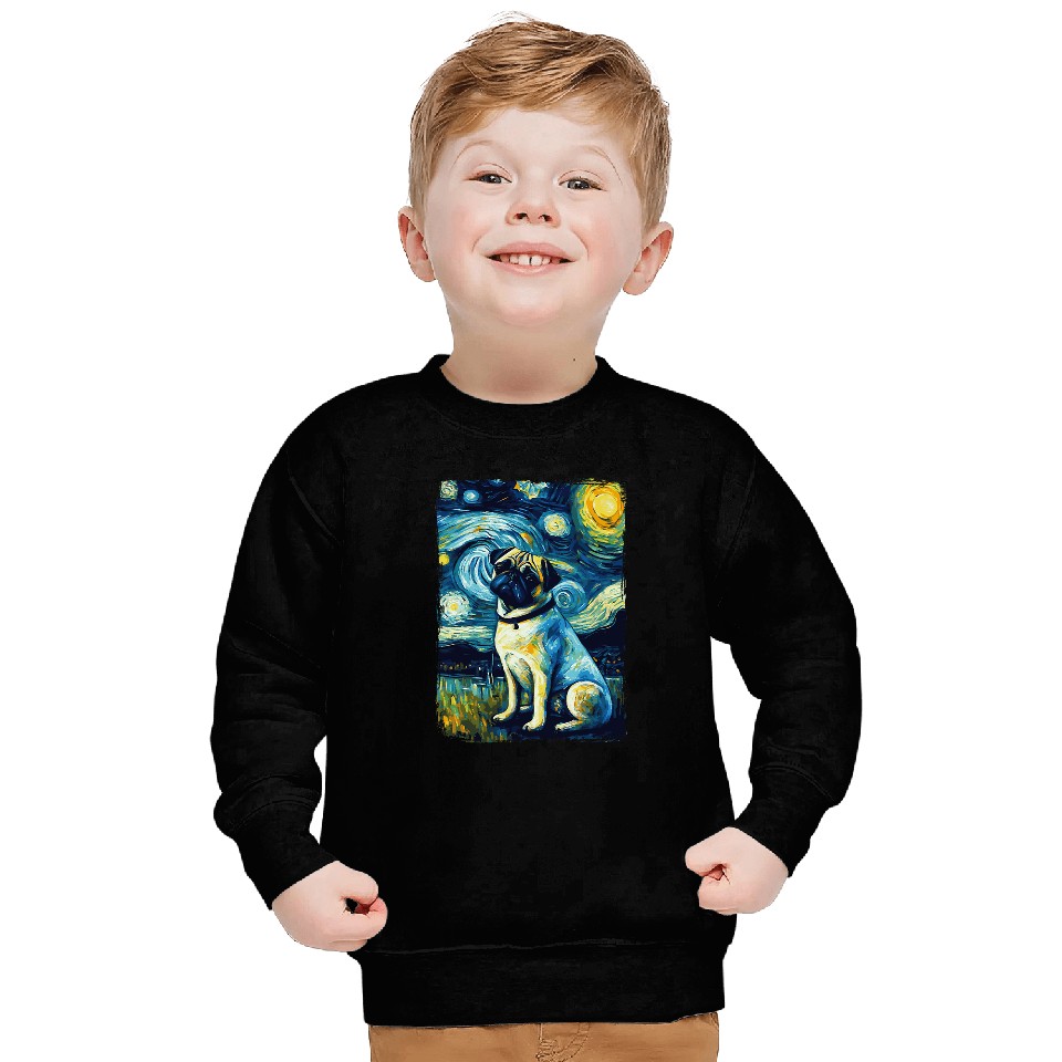 Pug Starry Night Sweatshirts