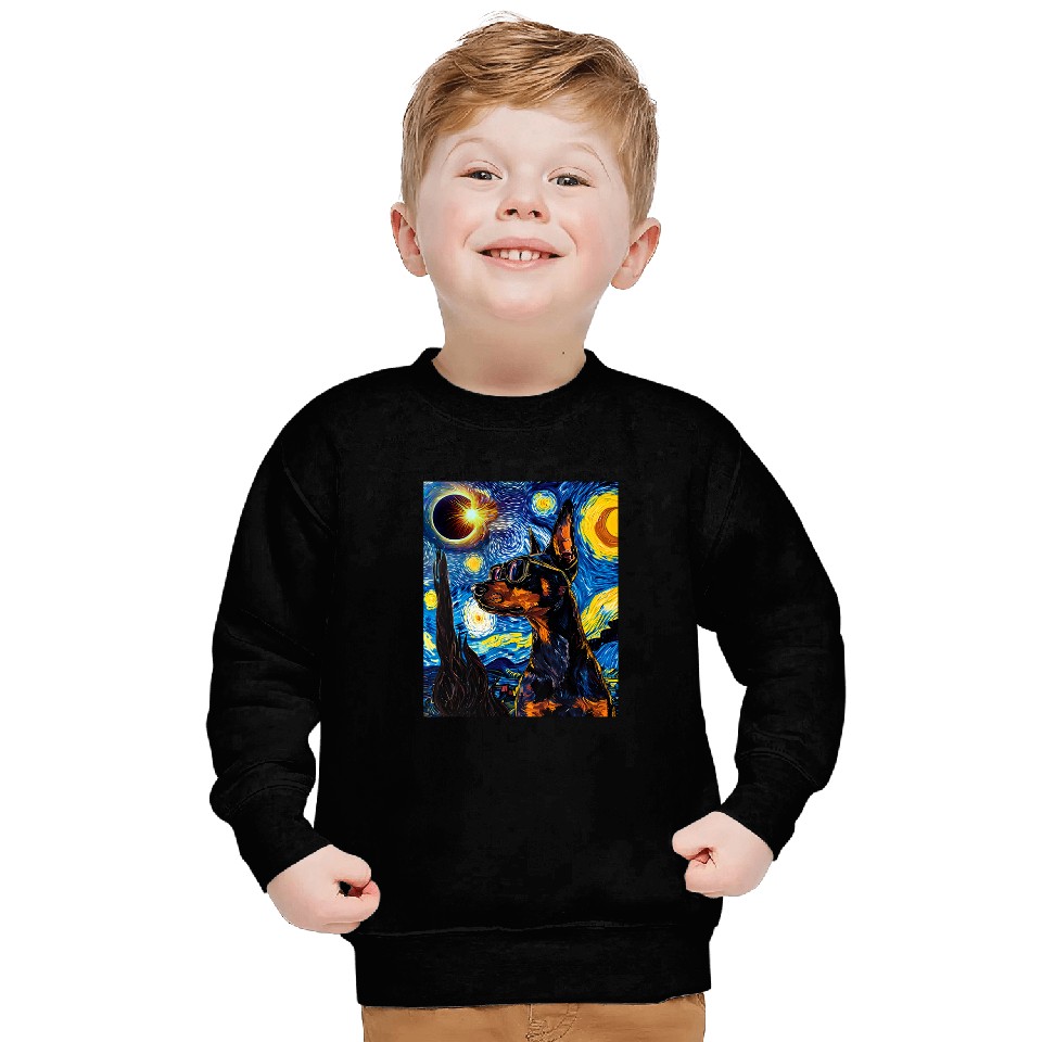 Total Solar Eclipse Doberman Dog Sweatshirts
