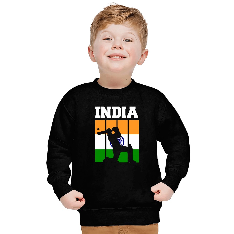 Patriotic Indian Cricket Players Cricketer India Flag Sweatshirts