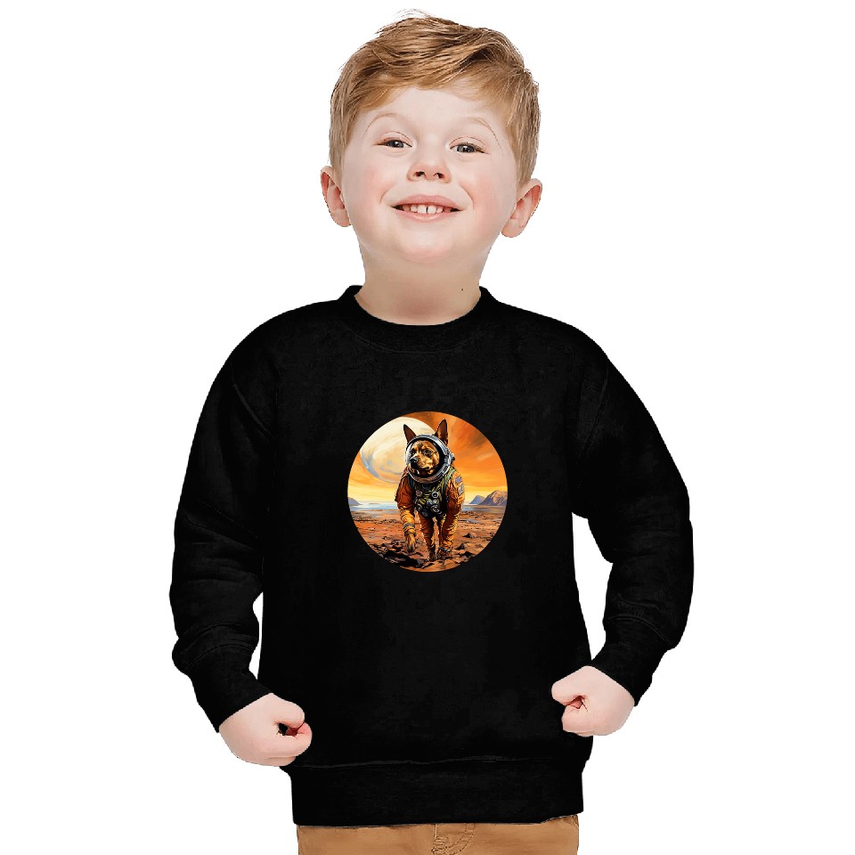 Miniature Pinscher Mars Funny Dog Astronaut Sweatshirts