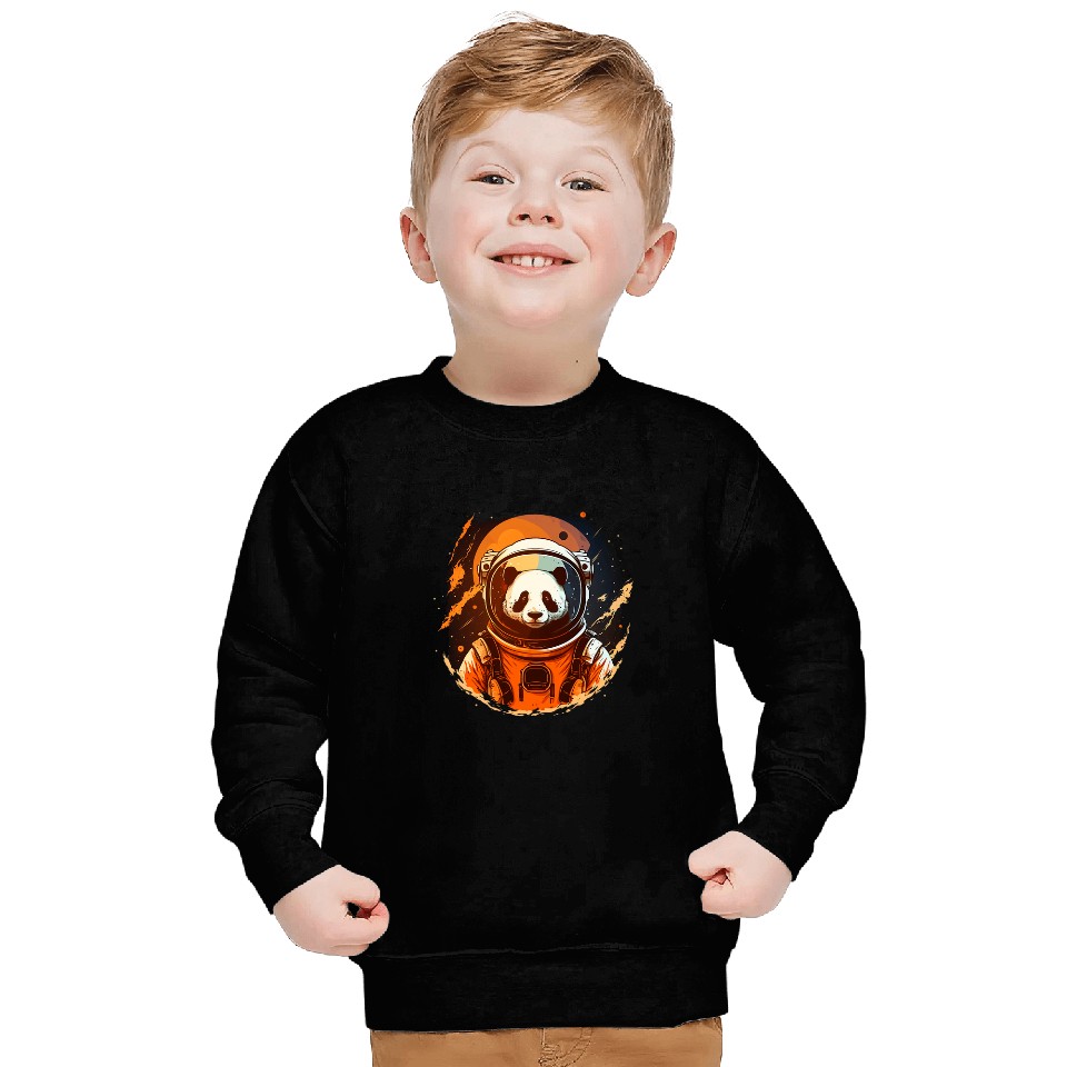 Outer Space Panda on Galaxy Astronaut Panda 22 Sweatshirts
