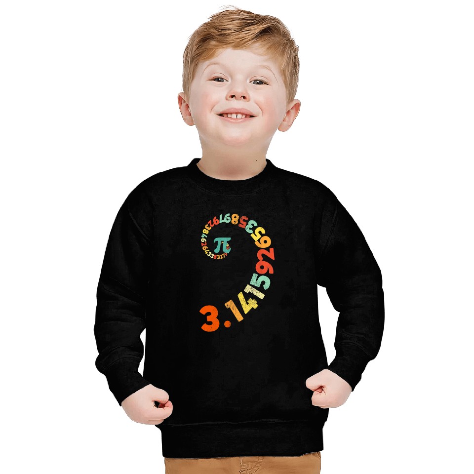 Retro Pi Spiral Math Teacher National Pi Day Men Women Sweatshirts