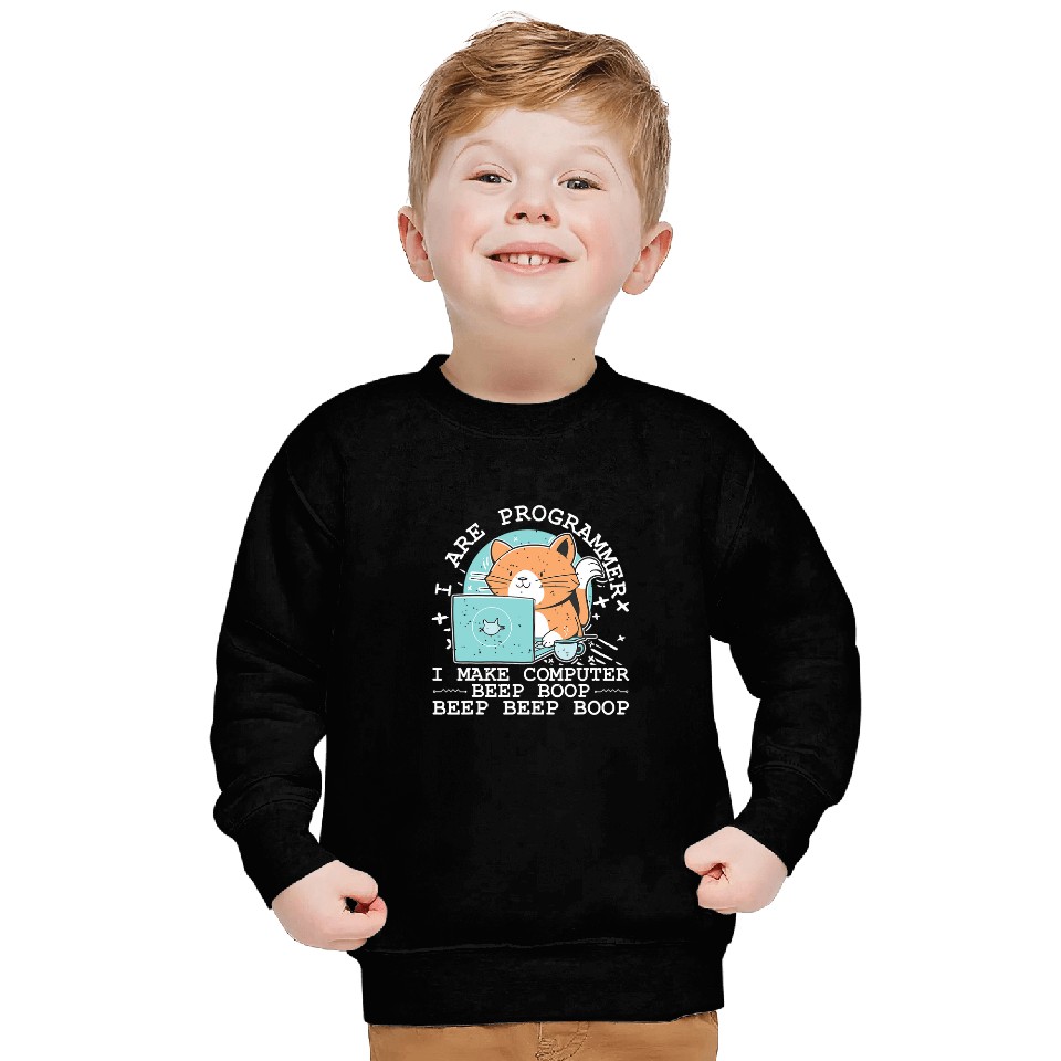 I Are Programmer Funny Cat Computer Nerd IT Coder Sweatshirts