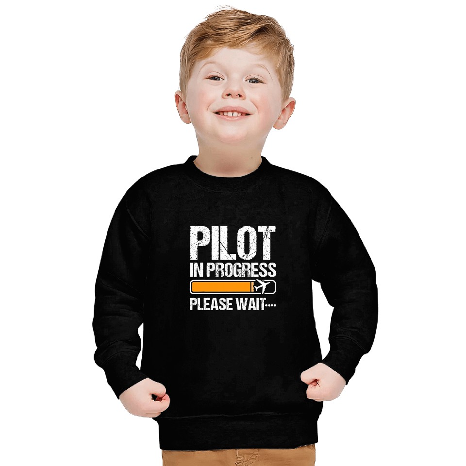 Pilot In Progress Please Wait Funny Pilot School Student 3 Sweatshirts