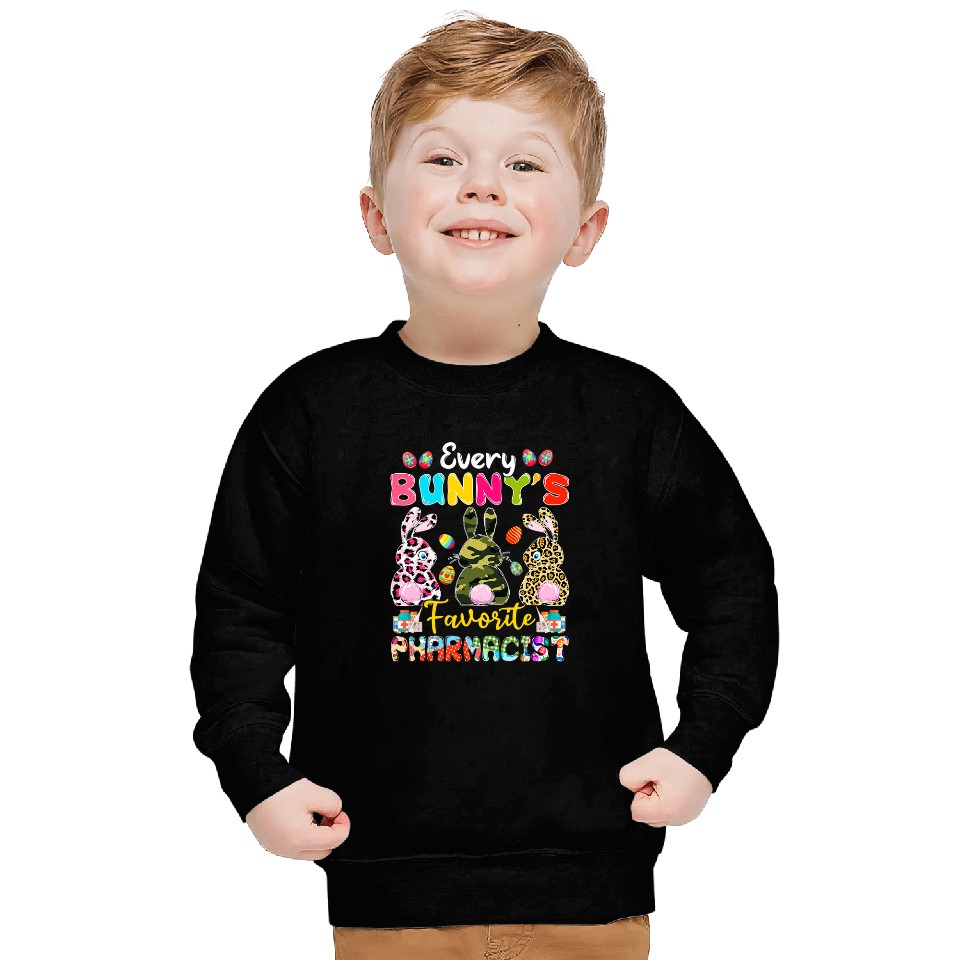 Every Bunnys Favorite Pharmacist Three Easter Bunnies Lover Sweatshirts