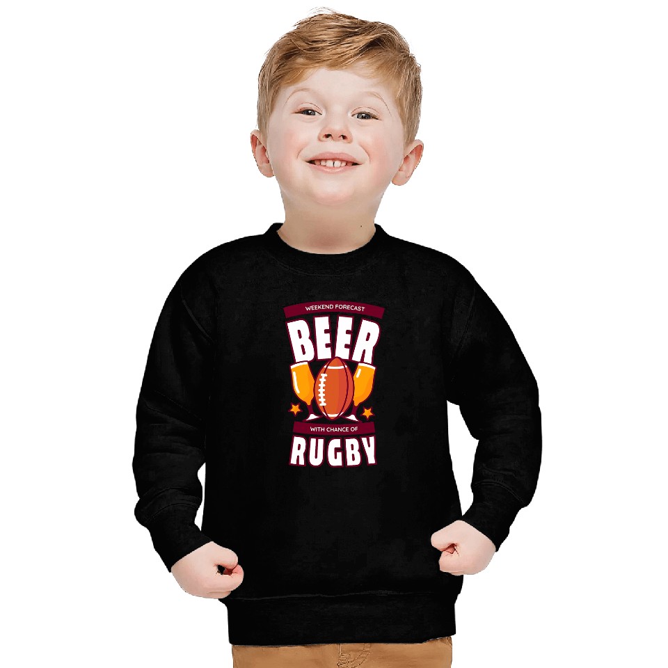 Beer and Rugby Funny Quote Humor Drinking Alcohol Saying Sweatshirts