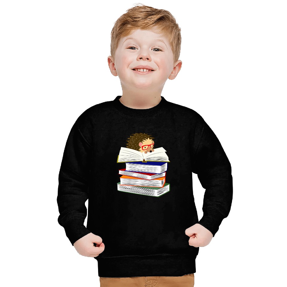Hedgehog Book Lover Hedgepig FurzePig Bookworm Nerd Reader Sweatshirts