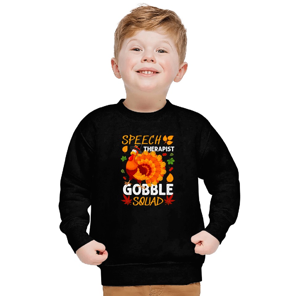 Speech Therapist Gobble Squad Turkey Thanksgiving Fall Sweatshirts