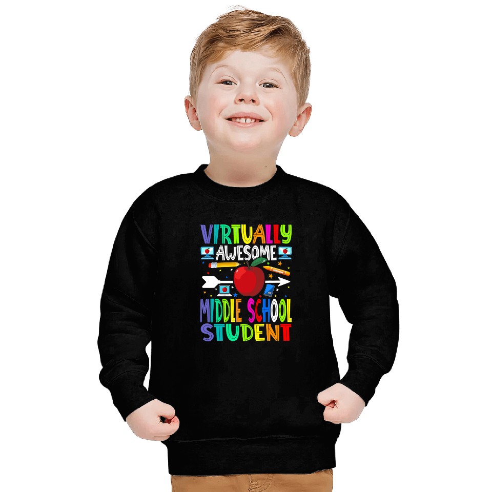 Virtually Awesome Middle School Student Back To School Sweatshirts