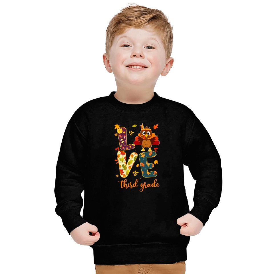 love third grade happy fall yall autumn teacher student Sweatshirts