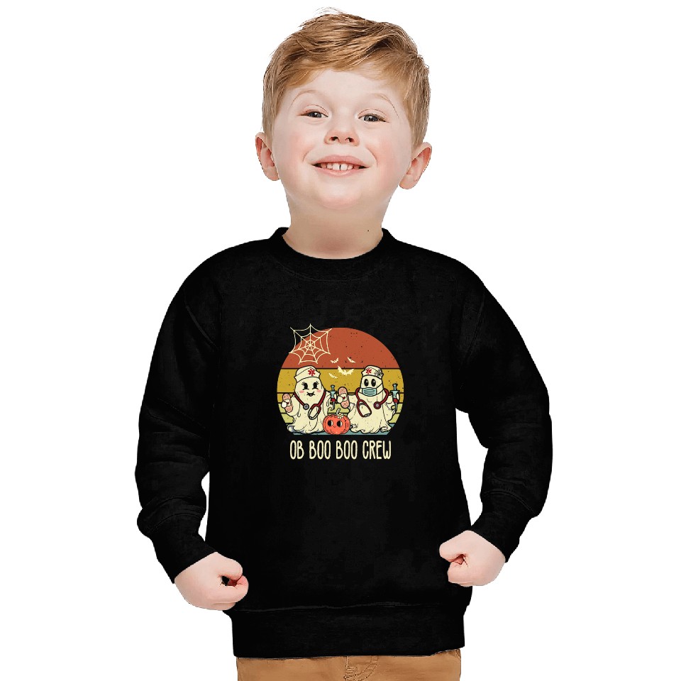 OB nurses Boo Crew Retro Halloween OB GYN nurses Sweatshirts