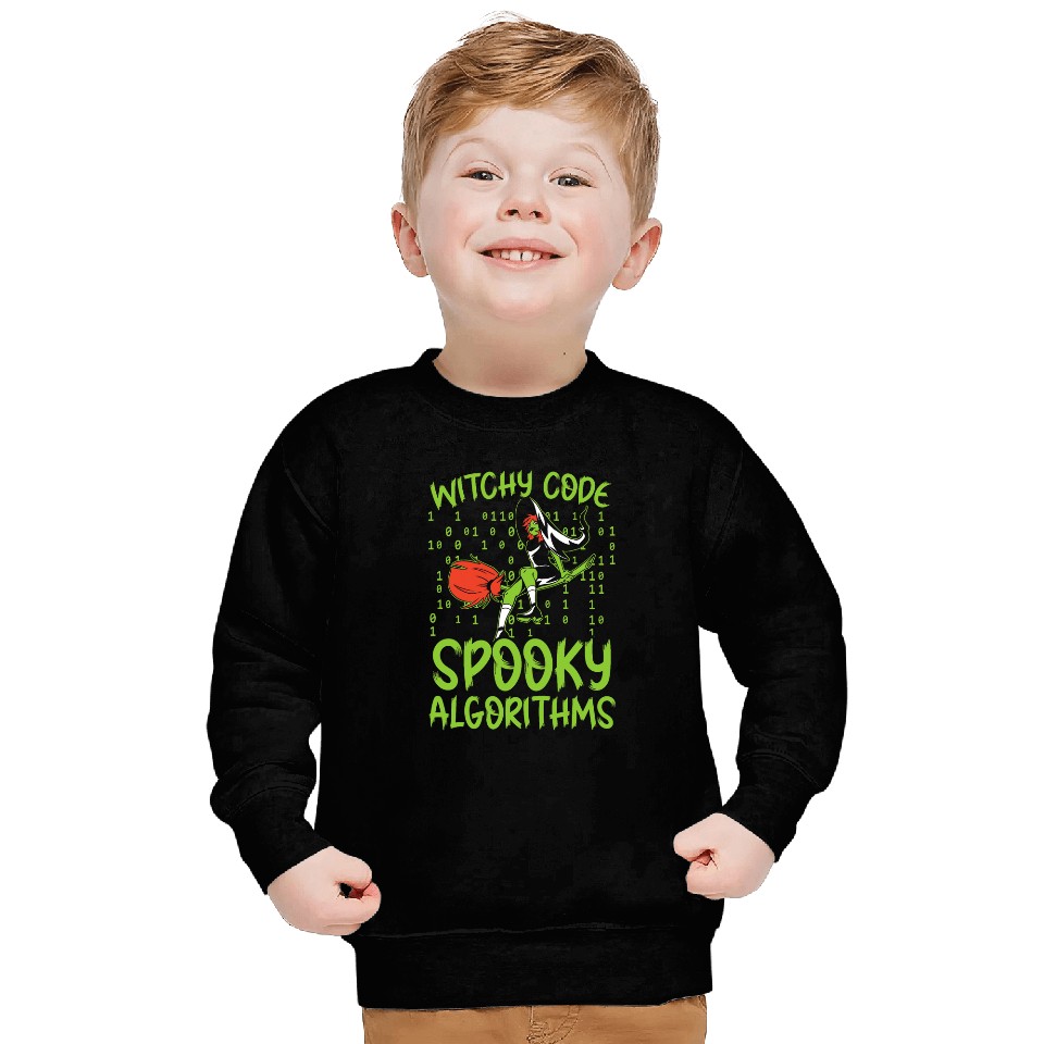 Witchy Code Spooky Algorithms Programmer Halloween Sweatshirts