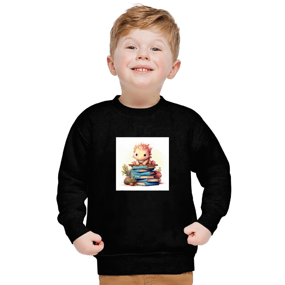 Cute Book Nerd Axolotls Reading Library Sweatshirts